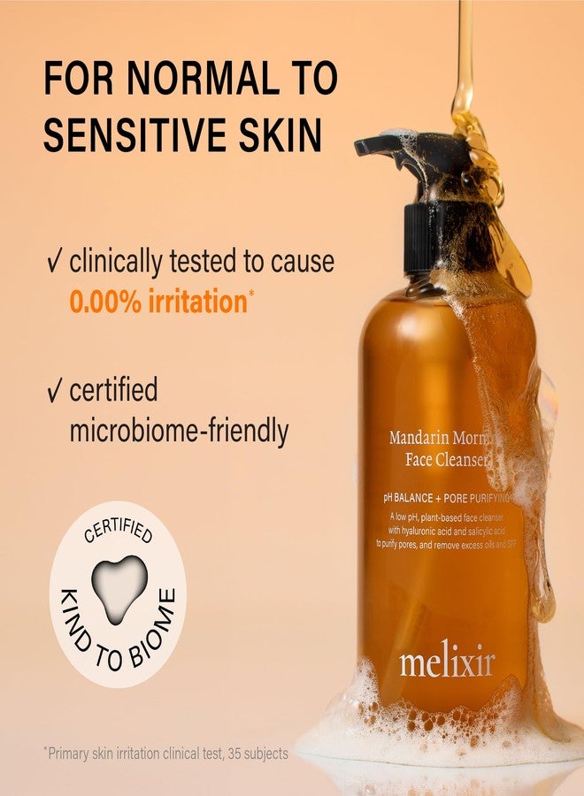 Melixir Mandarin Morning Face Cleanser, Gentle Non-Stripping Daily Cleanser for Dry Skin, Hydrating Hyaluronic Acid & BHA, Low pH Gel, Removes Excess Oil & SPF, Korean Skincare (8.4 fl.oz./250ml) - Image 5